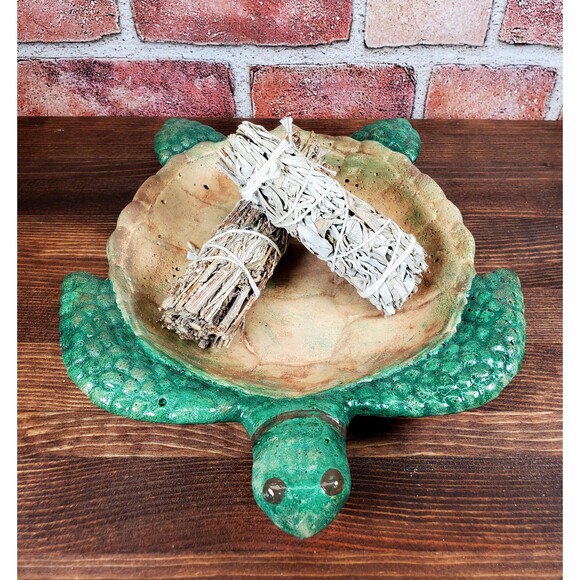 Handcrafted Cement Turtle Tray, Butterfly Puddler Dish, Pollinator Garden - Picture 2 of 4